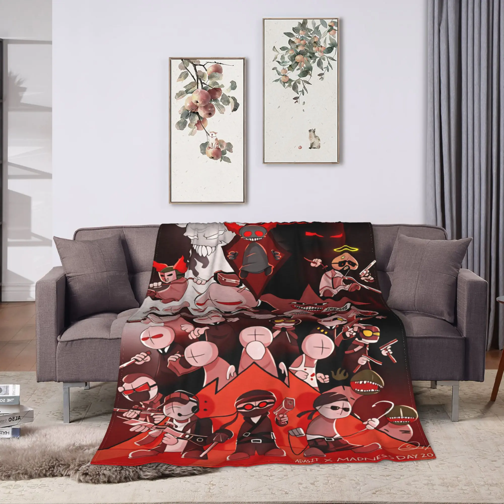 MADNESS COMBAT Blanket  Soft Warm Street Trend Plush Bedding Throws For Home Decor Airplane Travel Flannel Bedspread Bed Cover
