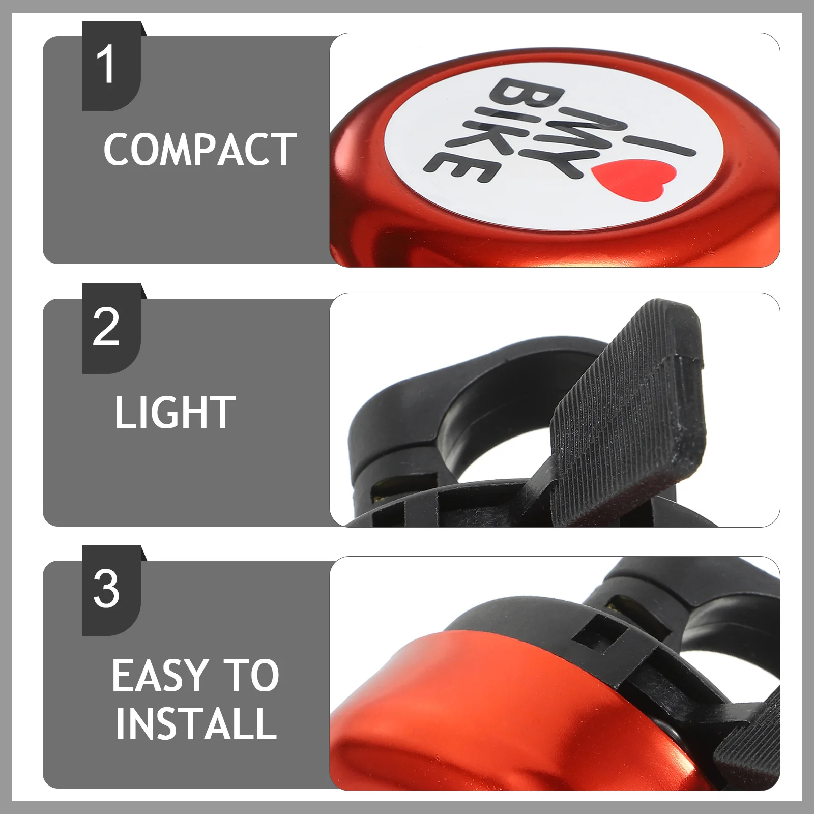 ملحق ركوب الدراجات الأساسي لتحذير نغمة رنين شفافة للأطفال والكبار مقاس 22 مم، جرس حلقي أبيض