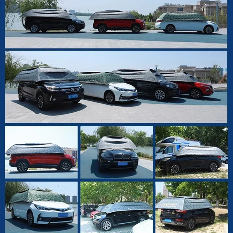 Solar powered Fully Automatic Remote Control Outdoor Car Vehicle Tent Umbrella Car Shade Sunshade Cover Outdoor Car Cover