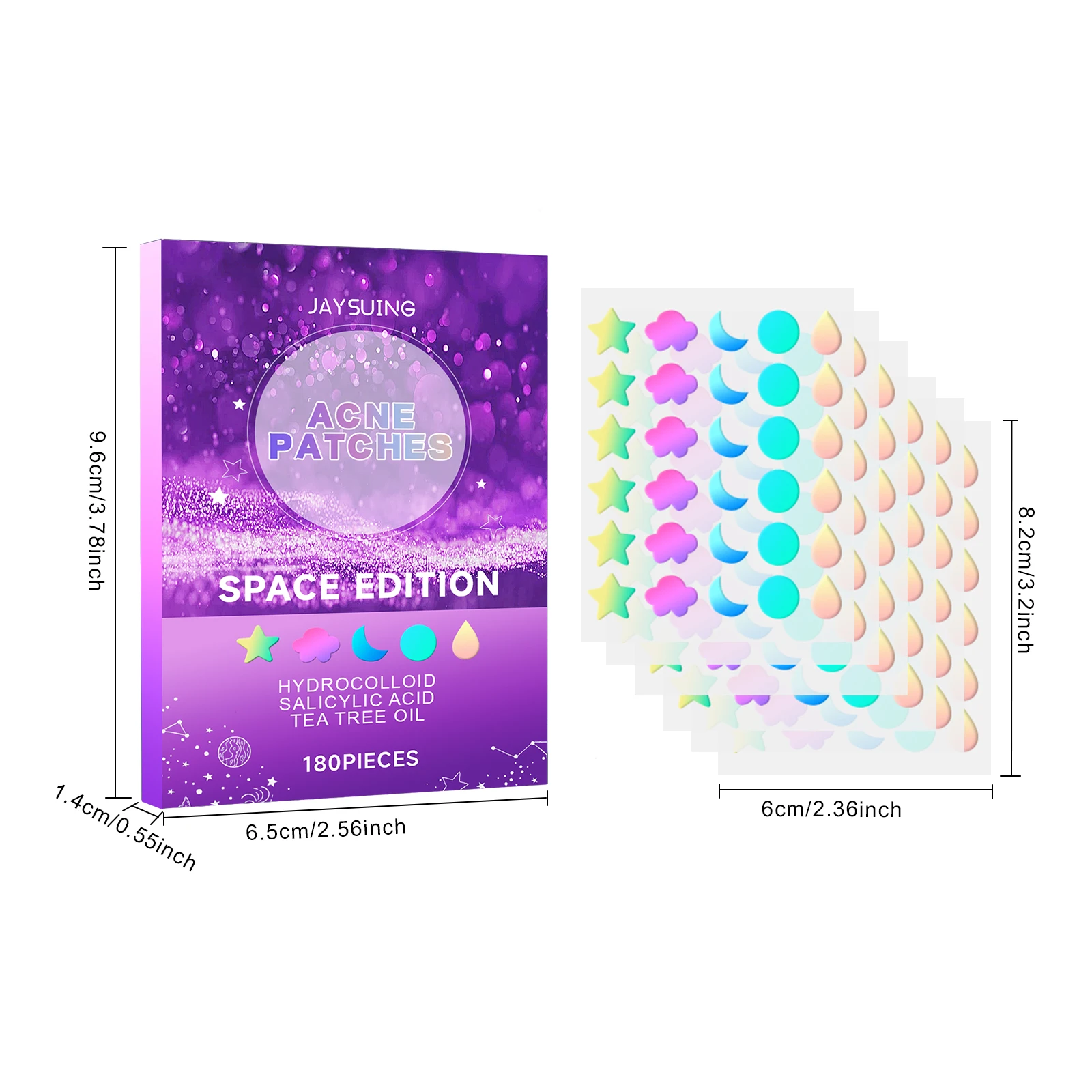 180pcs/Box Of Acne Patches Non Irritating Acne Stickers Various Patterns Acne Concealer Patch Ultra-Thin Fashion Patch Unisex view 6