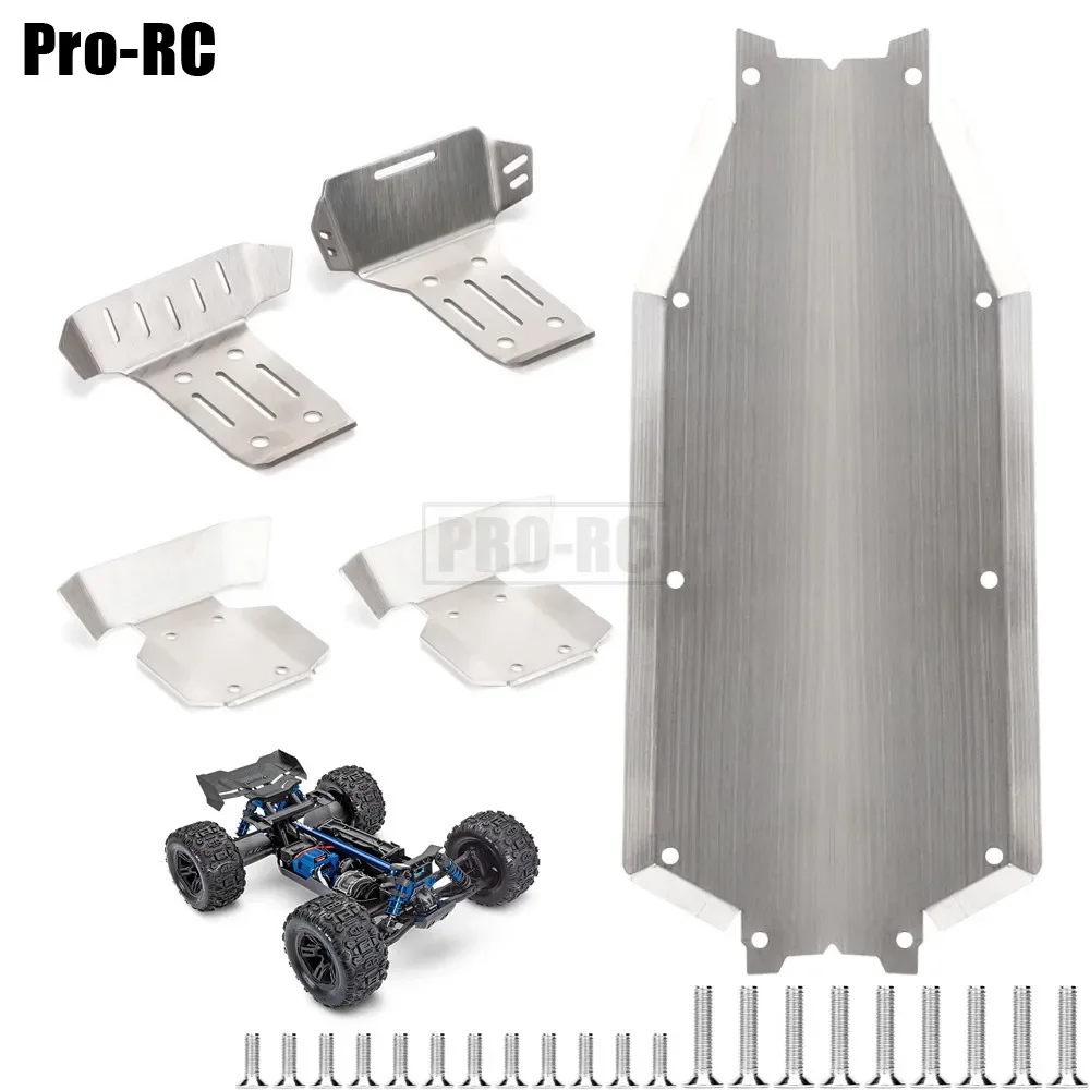 Silver Metal Color Stainless Steel Skid Plate Guard Chassis Armor Fit Traxxas 1/8 SLEDGE 95076 OFF-ROAD RC Car Upgrade Parts