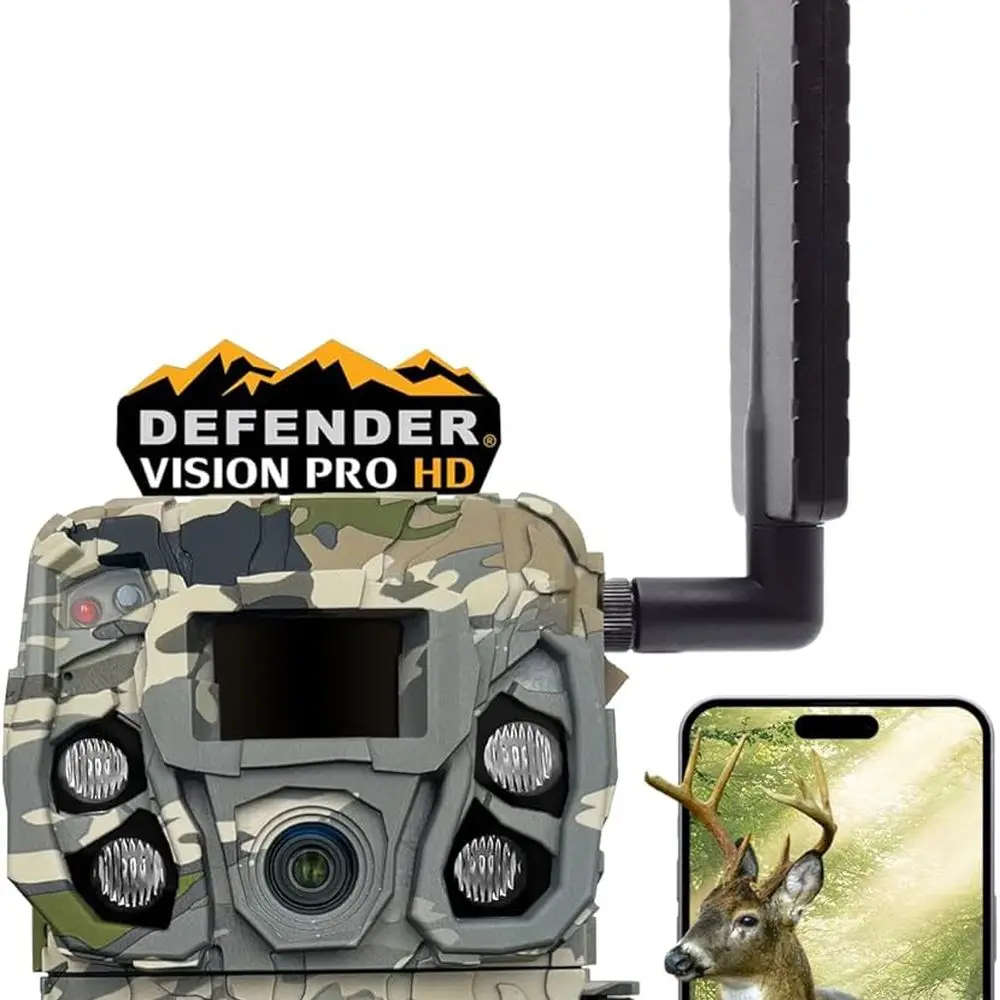 24MP HD Trail Camera with 110ft Night Vision, Dual SIM, Smartphone Compatible for Hunting