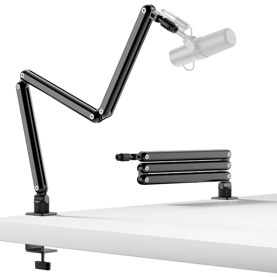 

TODI Mic Arm for Lightweight Mics Microphone Arm Rotatable Storable Desk Mic Stand for Bear 3LB with Mount Clamp Mic Stand Boom