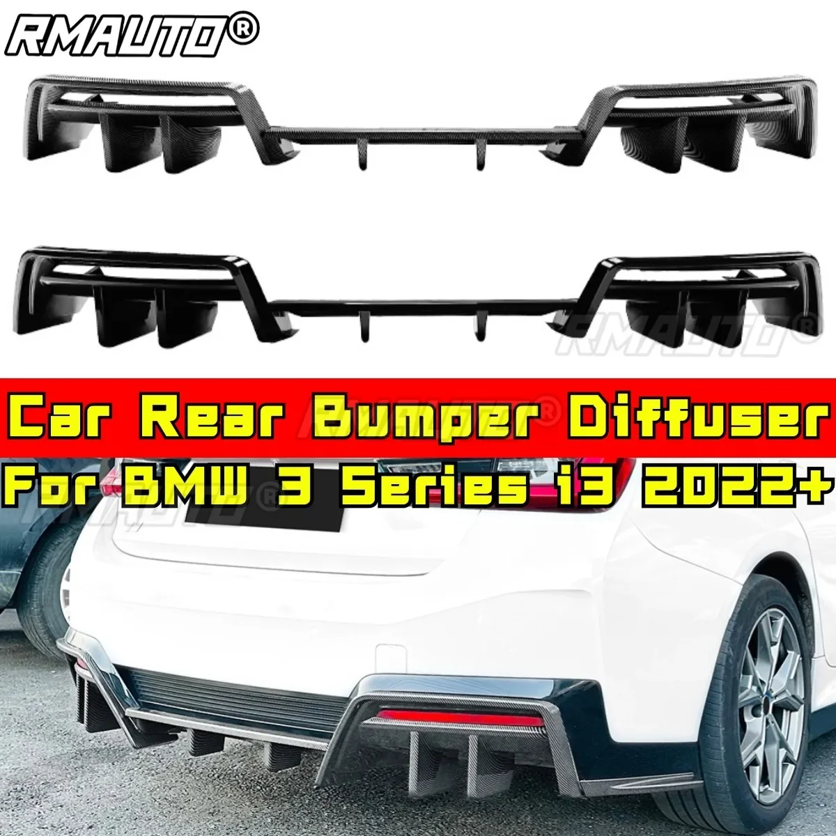 

For BMW 3 Series I3 Rear Bumper Spoiler Diffuser Splitter Lip Rear Apron Exterior Part for BMW 3 Series I3 2022+ Car Accessories