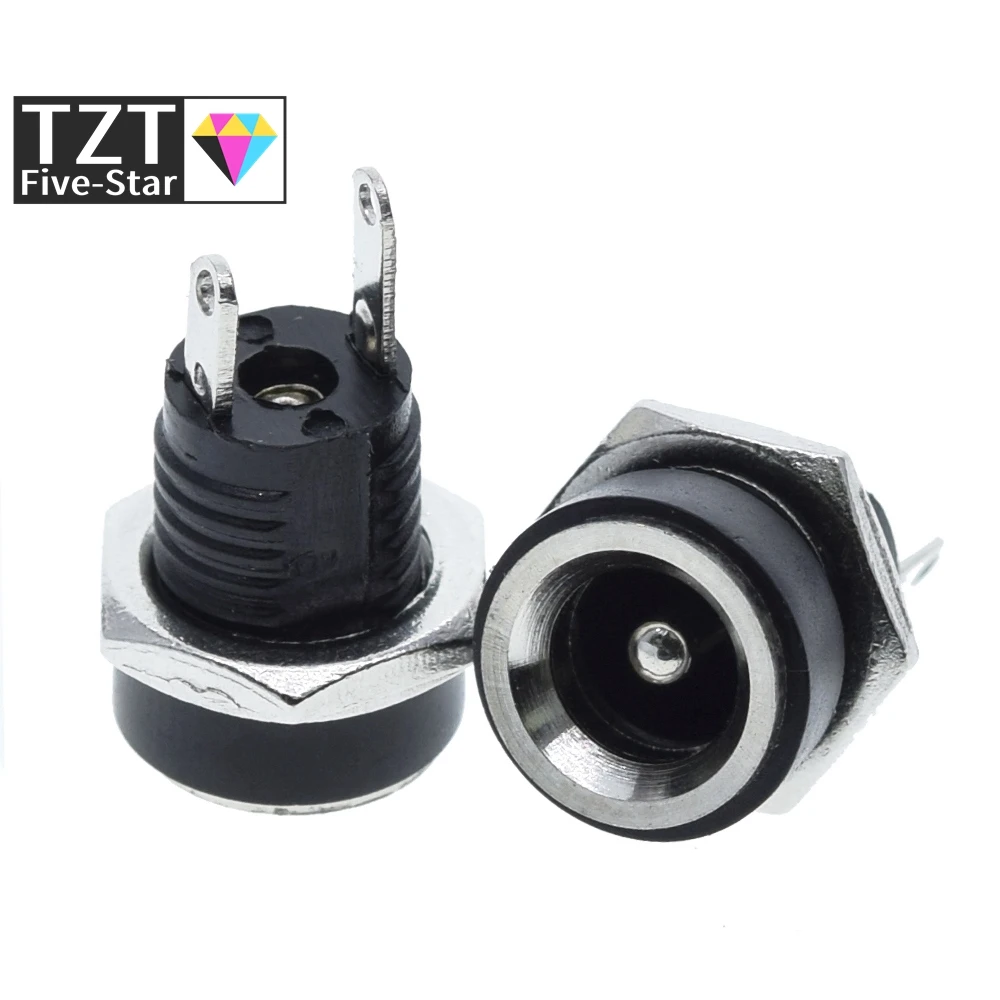 10PCS 5Pair DC Power Connector pin 2.1x5.5mm Female Plug Jack + Male Plug Jack Socket Adapter DC-022B