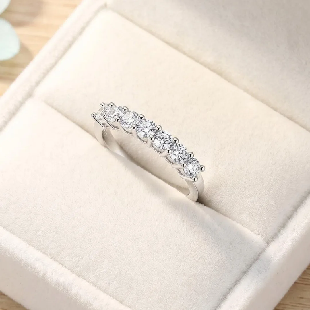 Moissanite Open Ring D Color VVS1 EX Lab Diamond Moon&Stars Adjustable Ring for Women 925 Sterling Silver Fine Jewelry Anillos