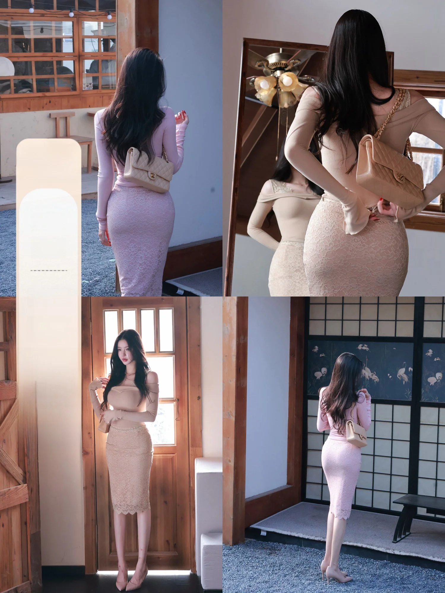 

Эластичная кружевная юбка миди для женщин, осенне-зимняя, романтичная, с принтом цветов вишни, длиной до колена, облегающая, сексуальная