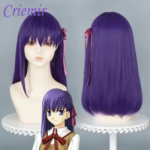 Matou Sakura Fate Anime Coser Cosplay Wig Synthetic Long Straight Wig Heat Resistant Fiber High Quality Wig Halloween Party