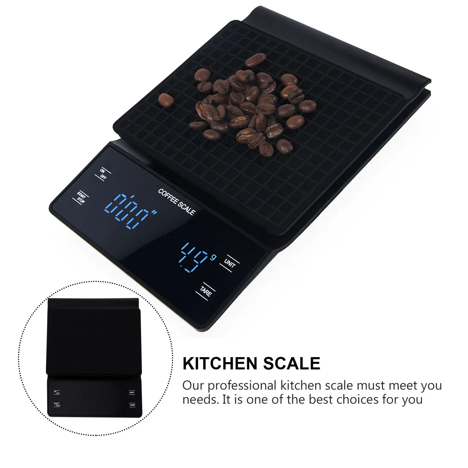 

4 Led Digital Electronic Coffee Scale 3Kg/0.1G High Precision Kitchen Scale Timer G Oz Ml Lb Conversion Auto Off Function