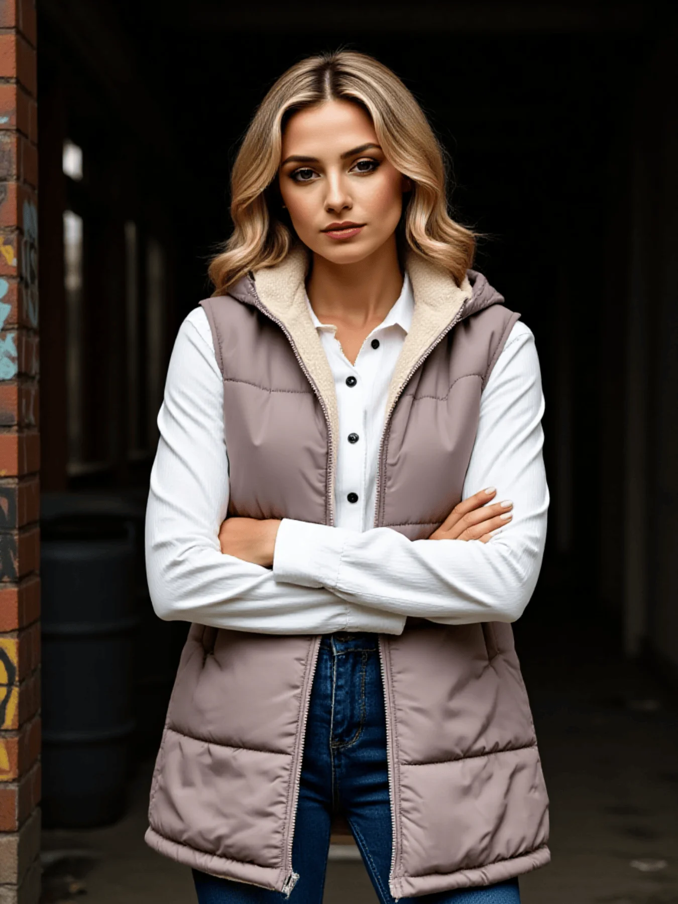 

Women's Fashion Padded Vest for Autumn Winter Padded Vest Thickened Warmth Essential for Daily Outings and Cozy Wear Padded Vest