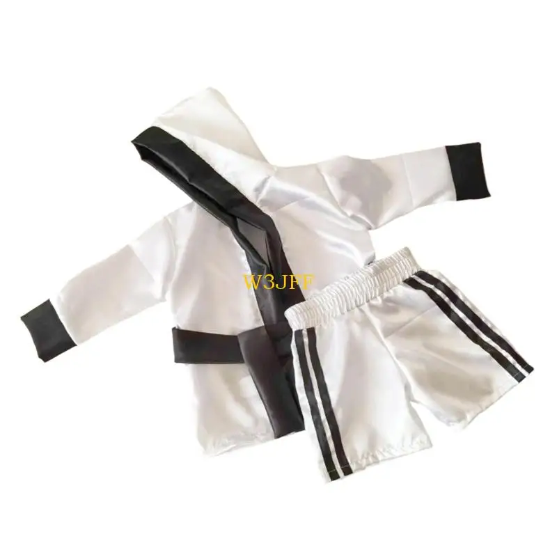 بدلة ملاكمة للتصوير الفوتوغرافي للأطفال من W3JF، لطيفة على الجلد، مشابك آمنة لحديثي الولادة، زي الاحتفال بـ 100 يوم