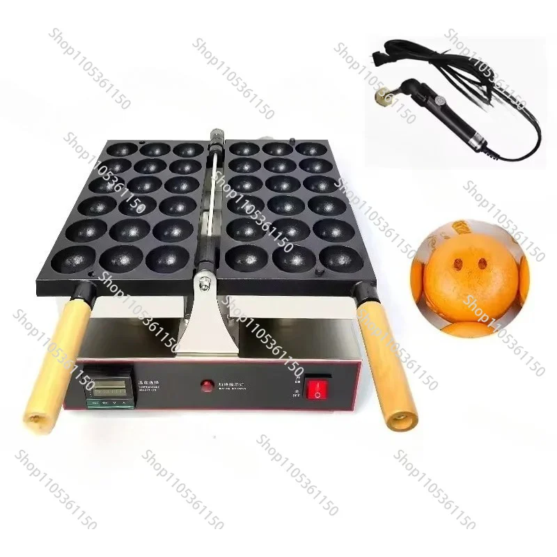 Commercial Ball Round Waffle Maker Machine 1600W Round Shape Waffle Cake Maker 4CM Egg Bubble Maker