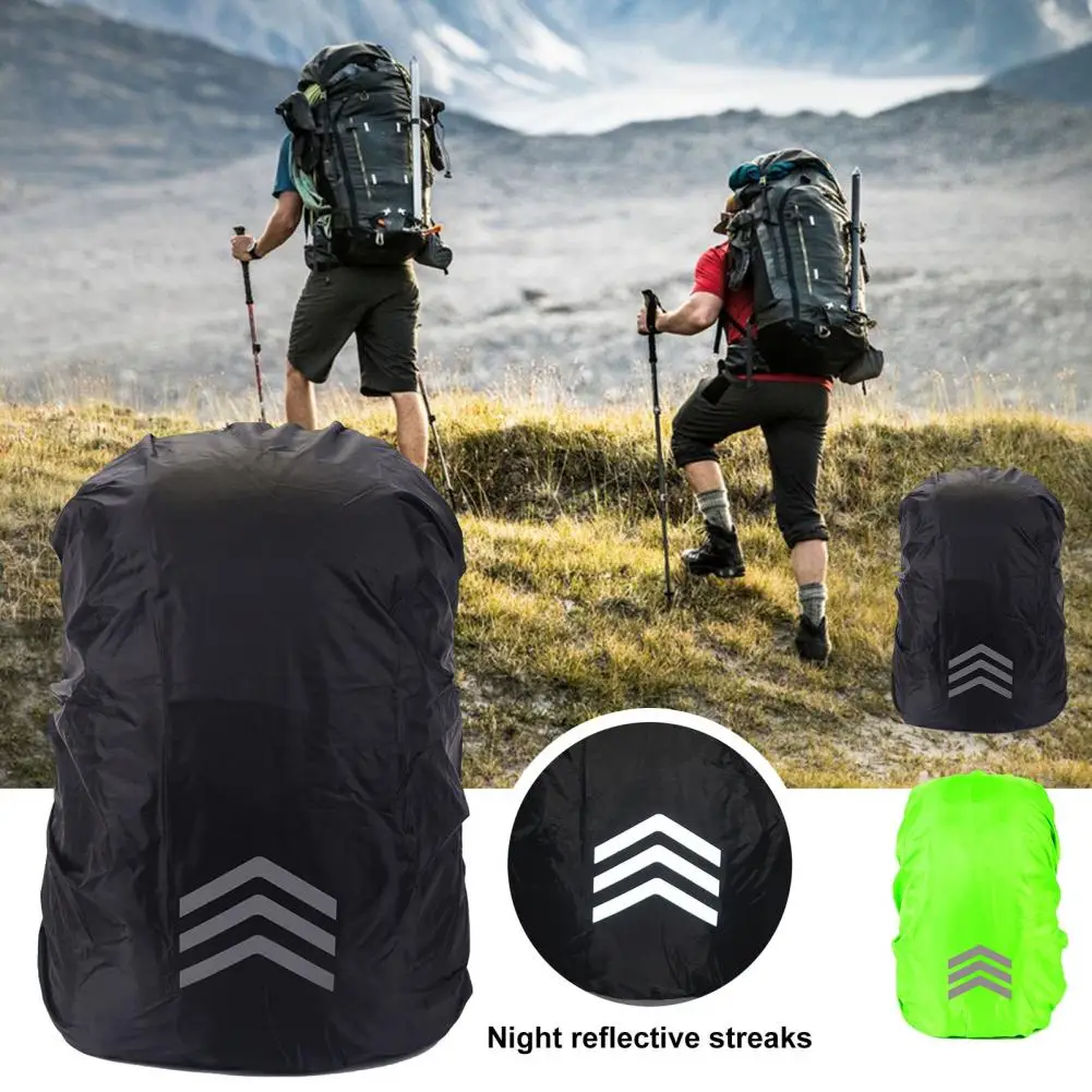 Cubierta de mochila impermeable, cubierta de lluvia con tiras reflectantes para visibilidad nocturna, Protector a prueba de rayos Uv, resistente al