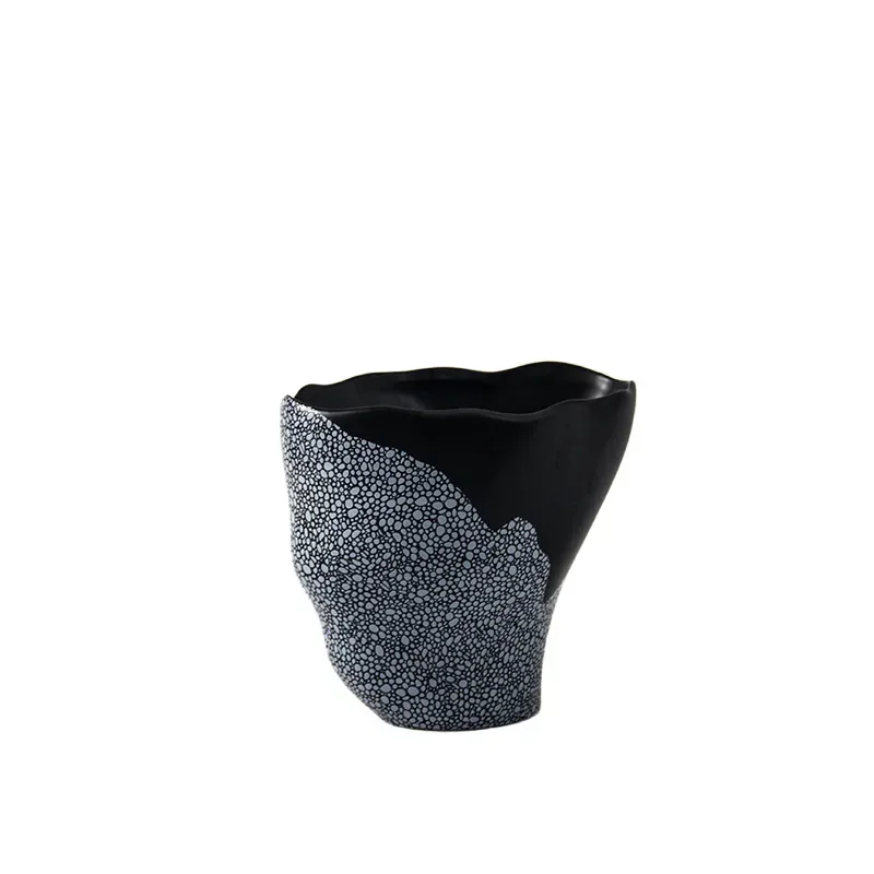 

Modern light luxury geometric abstract ceramic vase spotted flower arrangement ornament