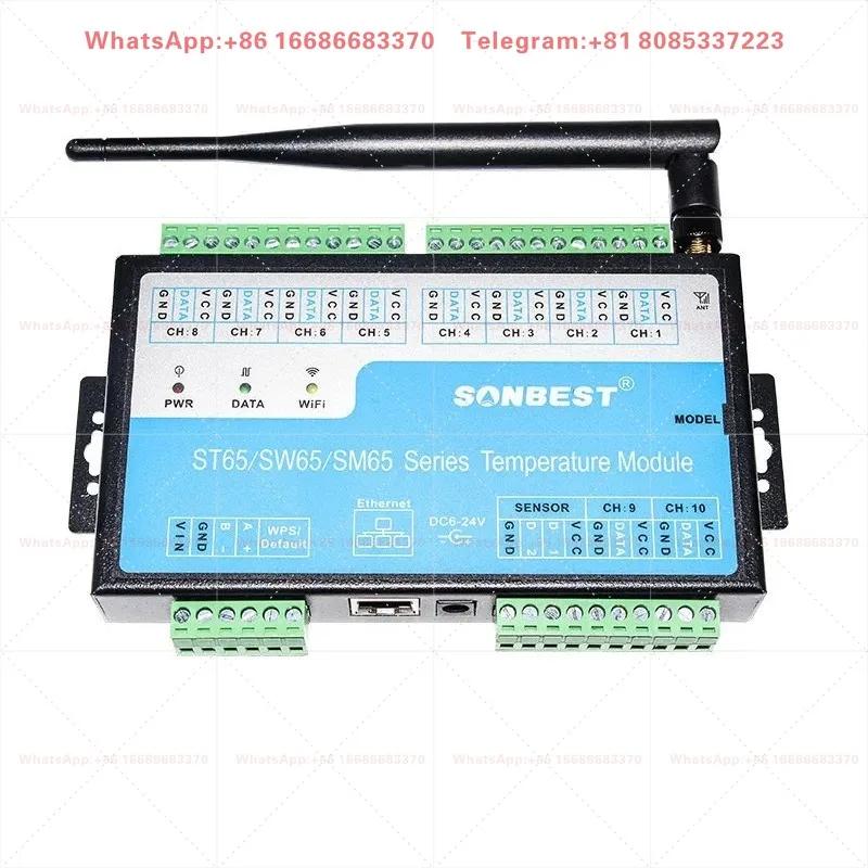 Wireless multi-channel DS18B20 temperature acquisition module sensor probe