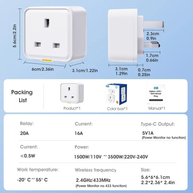 Rf433 High-quality Timer Function Light Switch Graffiti App Wireless Connectivity Smart Home Automation System British Socket