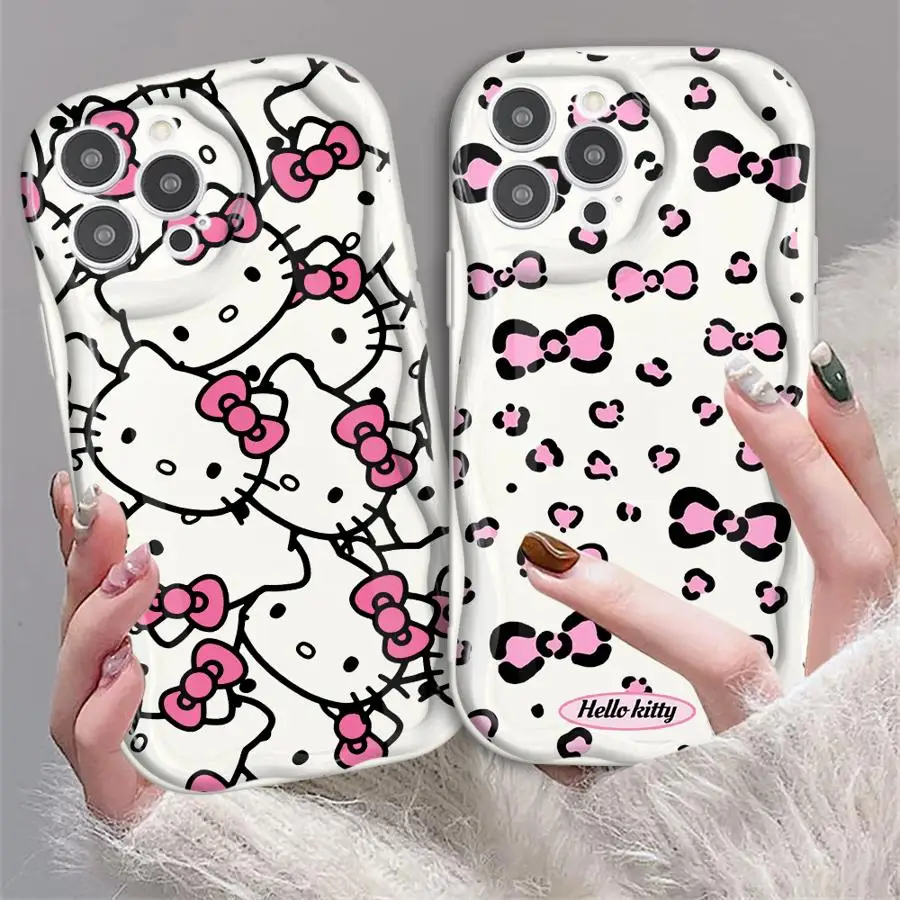 Sanrio Hello K-Kitty Phone case for iPhone 16 15 13 12 11 14 Plus Pro ProMax XS X XR Max 7 8 Plus funda case