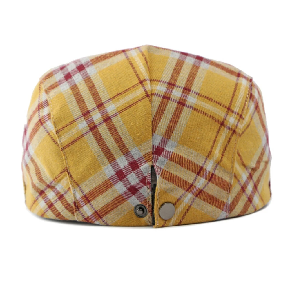 HT4336 Beret Cap Men Women Vintage Plaid Flat Cap Male Female Spring Summer Autumn Caps for Men Women Retro Adjustable Beret Hat