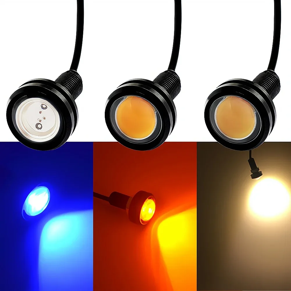 1X Weiß Rot Blau 18mm 23mm 12V Eagle Eye Licht Tagfahrlicht Backup Lampen Auto Auto motor Led Blinker Wasserdichte Tag Lampe