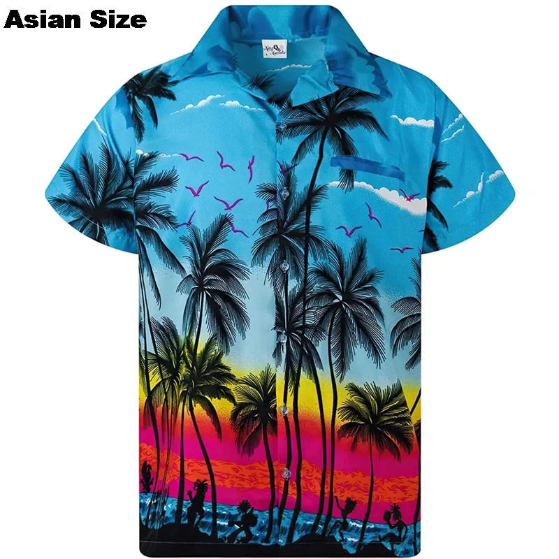 

Простые гавайские рубашки с 3D принтом кокосовой пальмы для мужчин, одежда, повседневные мужские блузки для отпуска, уличная блузка с лацканами, топы на пуговицах