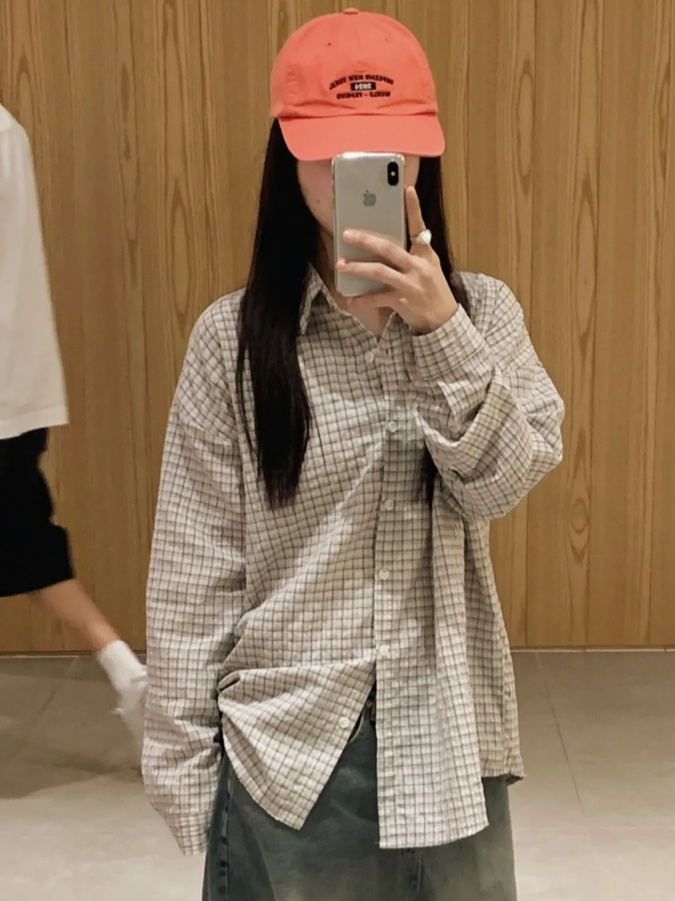 

Chic Early Autumn Plaid Casual Loose Long Sve irt Collar Women's Midi Coat Sle Student Faion Outerwear