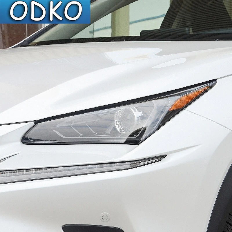 For Lexus NX NX300h NX200t Facelift 2019-On Car Headlight Protection Tint Film Smoke Black TPU Transparent Protective Sticker