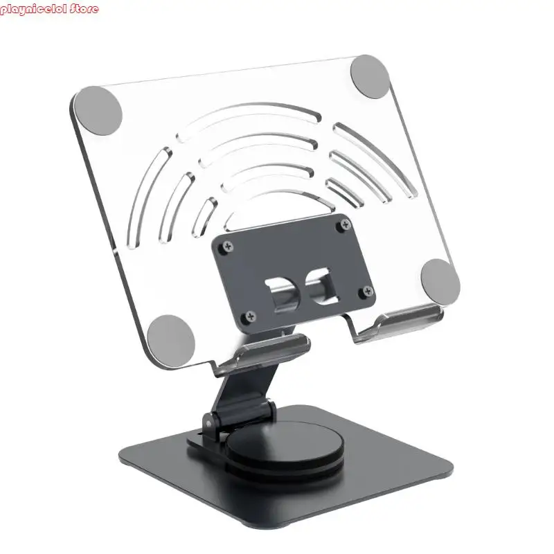 E8BA Foldable Tablet Stand With 360 degree Rotation Height Adjustment Aluminum Holder For 12.9Inch Devices