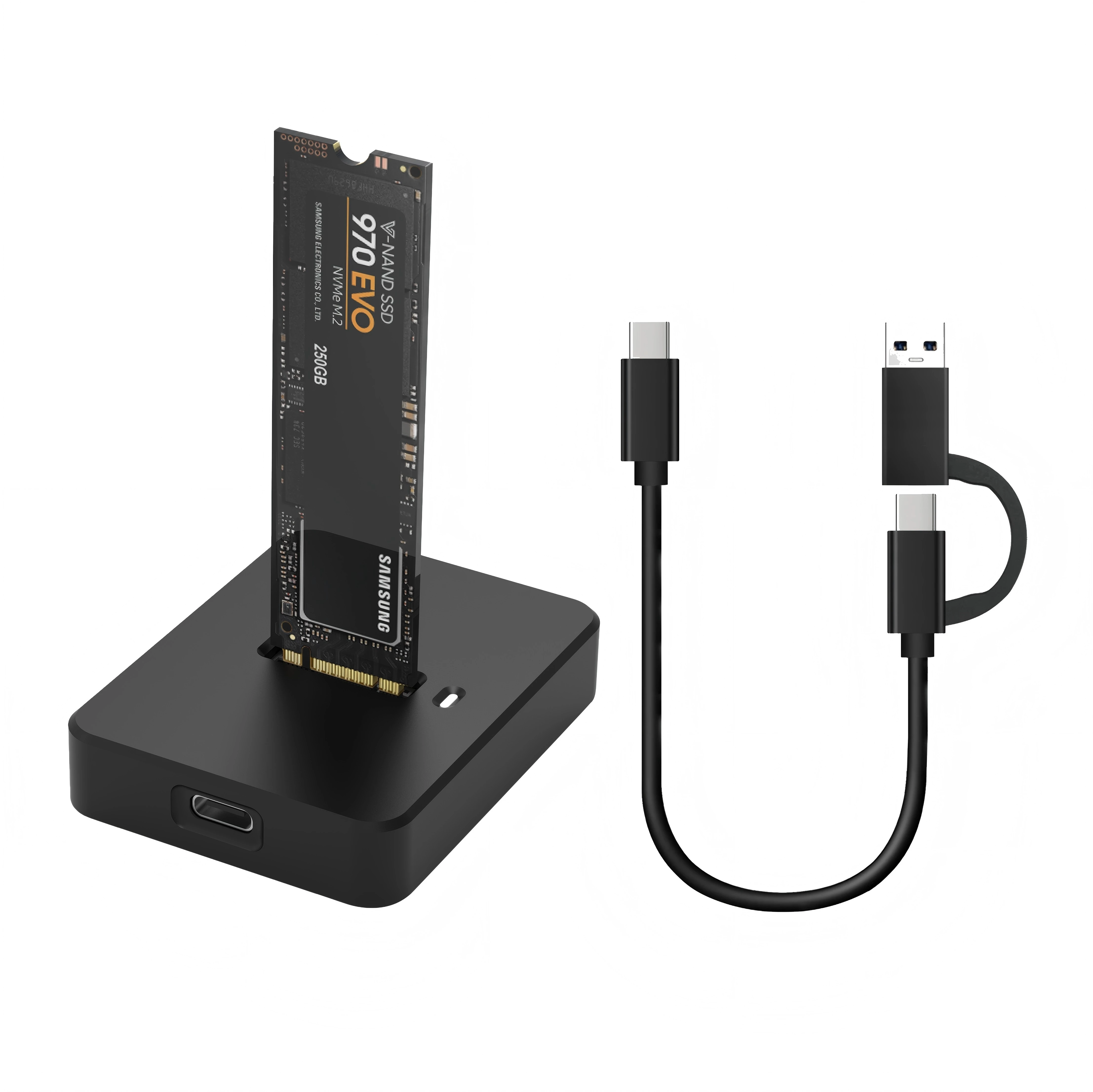 

USB3.1 Gen 2 10Gbps Type C Tool Free to NVME PCIE NGFF SATA M.2 SSD Case NVME and SATA Tool Free M.2 SSD Enclosure for Laptop