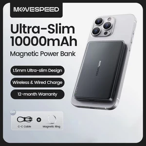 MOVESPEED S10 Bank Daya Magnetik Ramping Pengisi Daya Portabel 10000mAh PD20W Baterai Eksternal Nirkabel untuk iPhone 16 Samsung Powerbank 8 bank daya penjualan terbaik dengan pengisian daya nirkabel - №