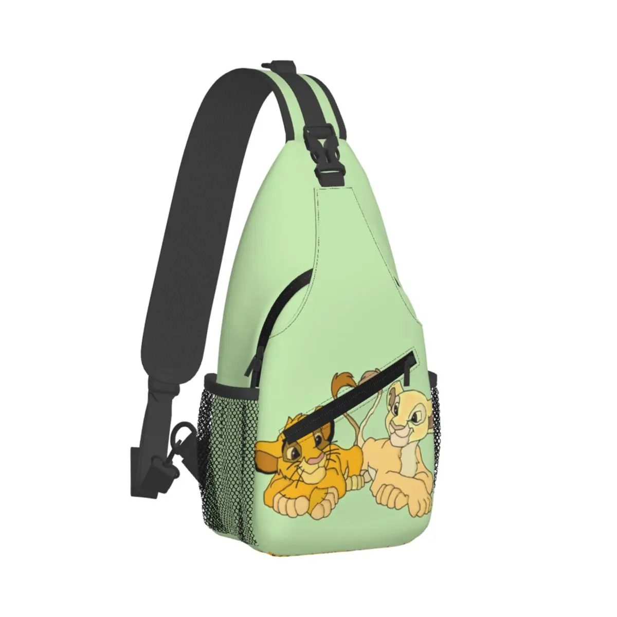 Custom The Lion King Simba And Nala Shoulder Backpack Shoulder Chest Bags for For Traveling Hiking Hakuna Matata Film Sling Bag