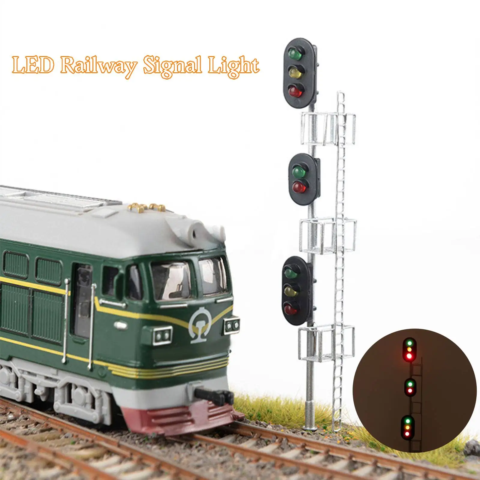 1:87 Model Train Traffic Light Crosswalk Signal Lights Road Sign 3V/12V for Train Railway Diorama Gauge Accessories