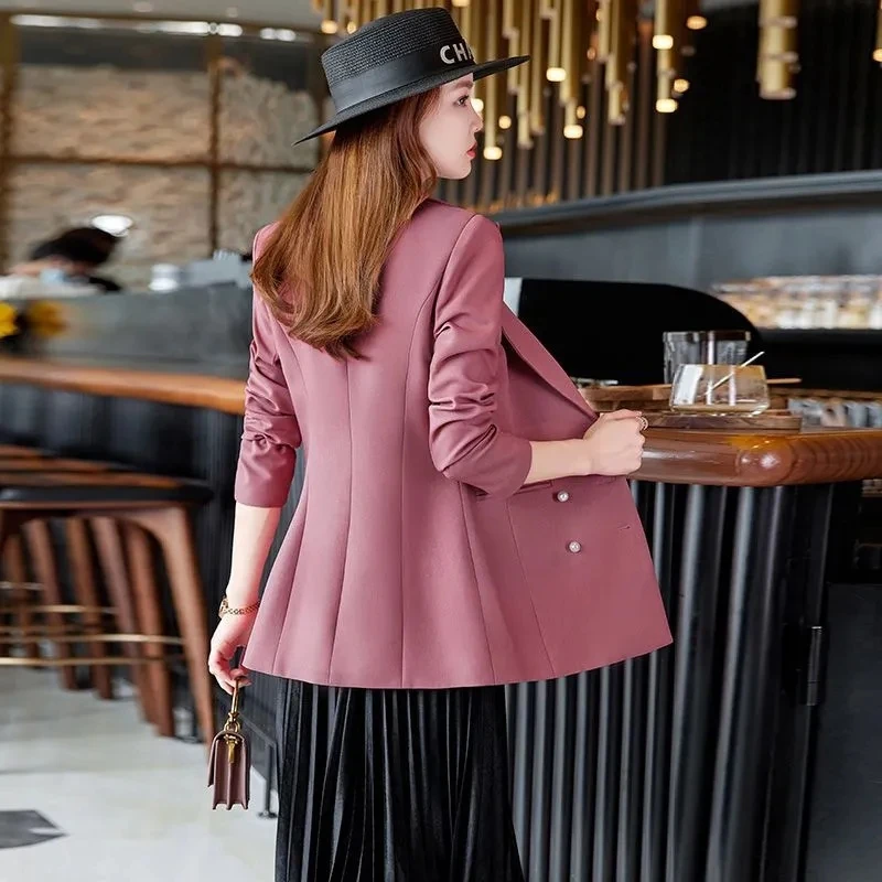 Women Autumn Long Sleeve Blazer 2024 Fashion Casual Lapel Neck Solid Female Blazer Work Suits Elegant Ladies OL Thin Coats Jacke