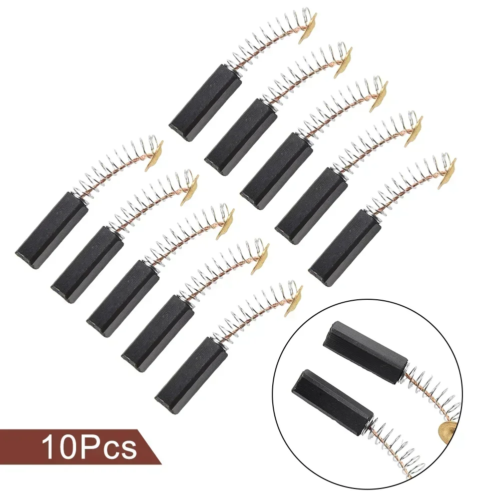 10pcs Power Tool Motor Coal Brushes Feathered 6x6x20mm Motorbrush Drill Hard Spring 2 Inch Good Electrical Conductivity Tool