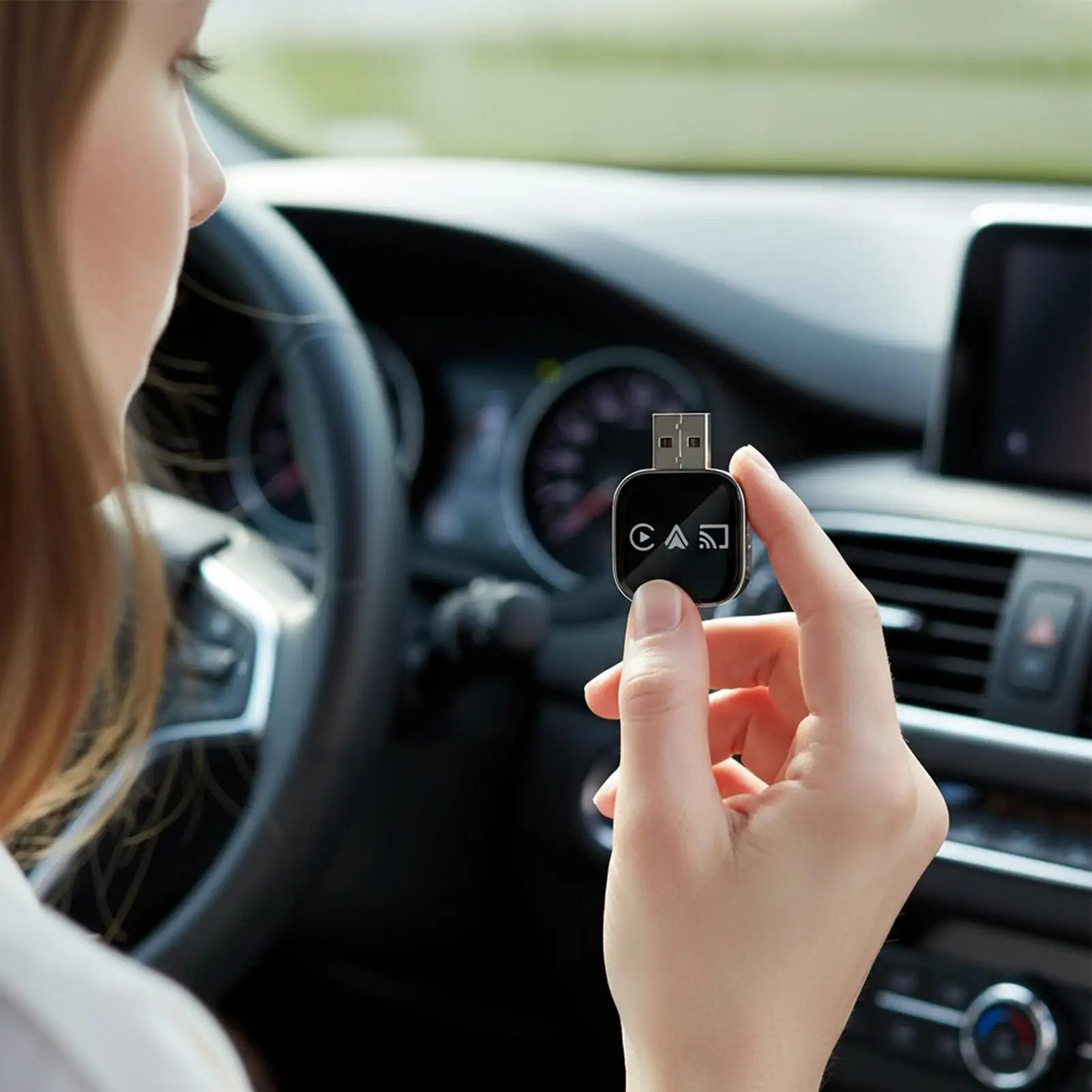 Wireless Car Adapter No Delay Plug Play Converter Wireless Mirror Phone To Car Screen For Daily Commuting Long Distance Travel