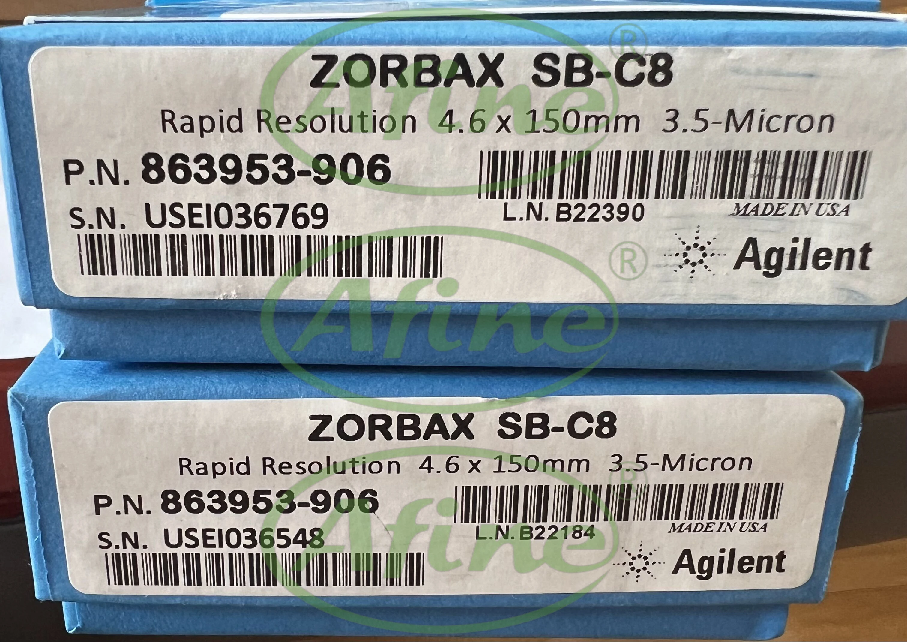 

AFINE Agilent,863953-906,ZORBAX RR StableBond C8 Column, 4.6 x 150 mm, 3.5 µm