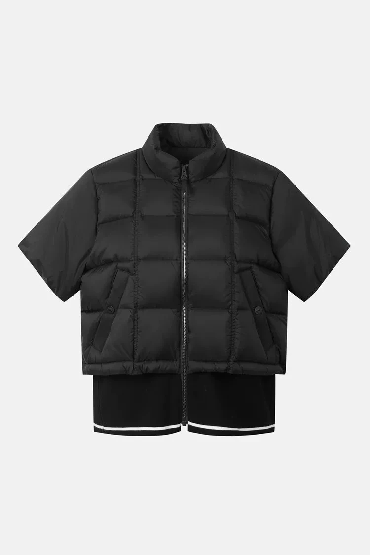 2026 New Women Golf Down Jacket Autumn Winter Solid Goose Down Windproof Sport Short Sleeve Outerwear