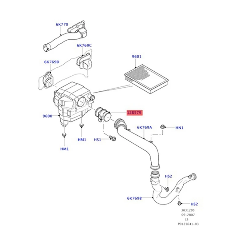 Car Mass Air Flow Meter Sensor 5WK97010 PHF500100 For Land Rover Range Rover Sport Discovery 3 4 2005-2016 PHF500100