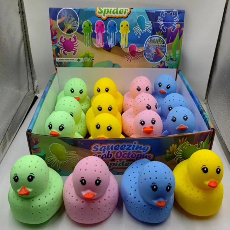 Squeeze Water Absorbent Duck Whale Toy Silicone Stress Relief Bath Plaything for Kids Summer Water Fun Pools Bath Toy