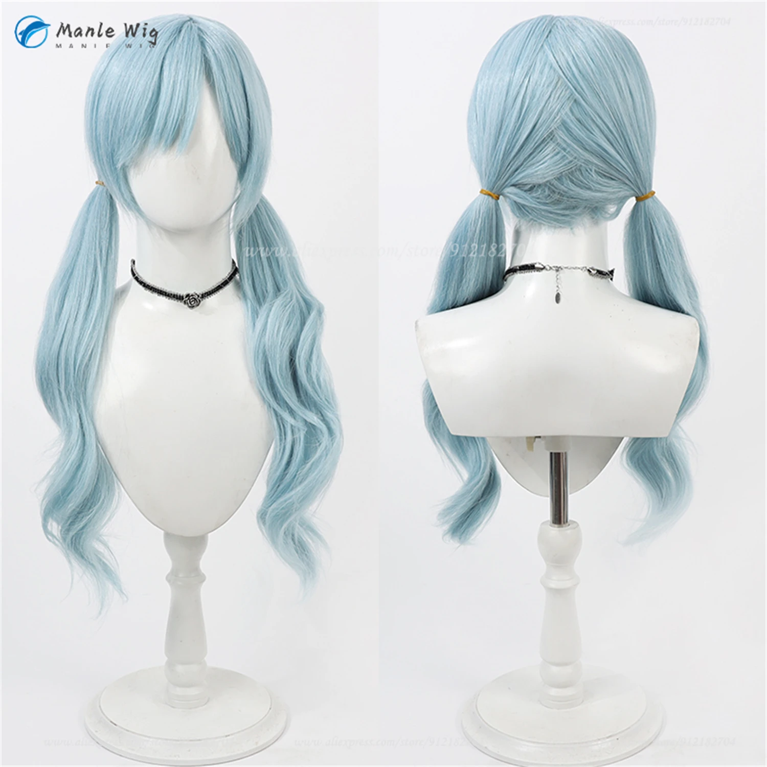 Anime Hinomori Shizuku Cosplay Wig 60cm Long Blue Wigs Heat Resistant Synthetic Hair MORE MORE JUMP Wig + Wig Cap