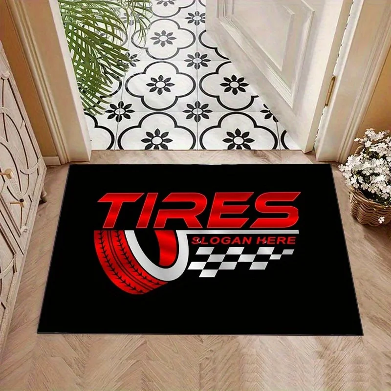 Red Tire Track Patterned Carpet Suitable for Decorating Offices, Living Rooms, Bedrooms, And Porches - Perfect for Coffee Tables