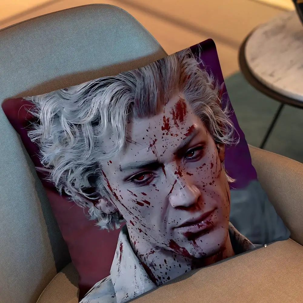 Halloween Gortash BG3 Astarion Pillow Case Square Double-Sided Printing Short Plush Sofa Cushion Cover Bedroom Bedside Pillow