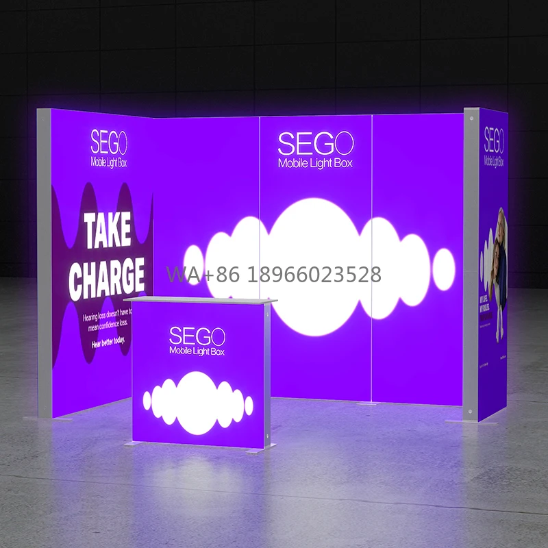 3x3m SEGO Portable Lightboxes Easy Set up Trade Show Booth Display Stand for Professional Event