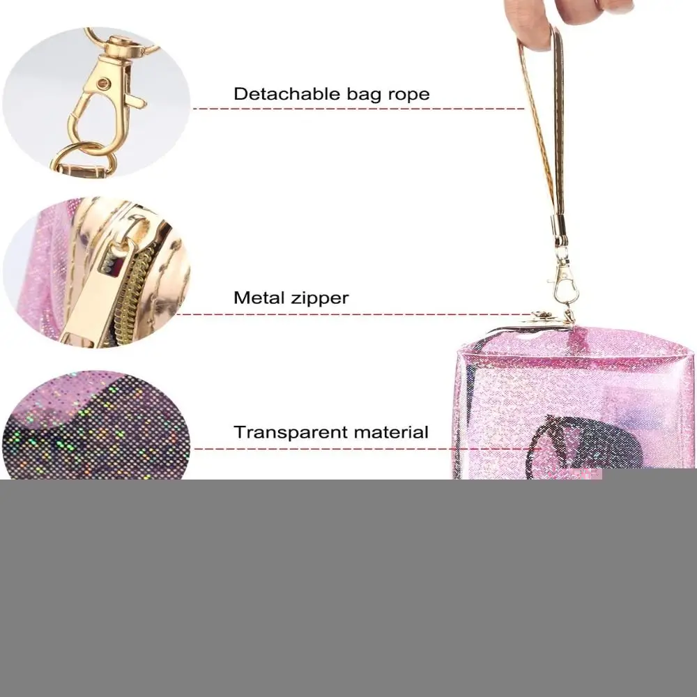 Portable Waterproof Cosmetic Bags Transparent Zippered Storage Bag Bathroom PVC Makeup Bag Pouch