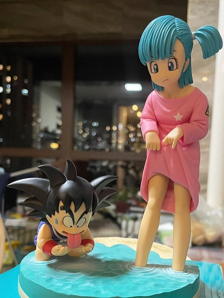 Dragon Ball Z Anime Figure Gk Goku Bulma Figures Cute Son Goku Pvc Figurine Statue Model Doll Collection Toys Christmas Gifts