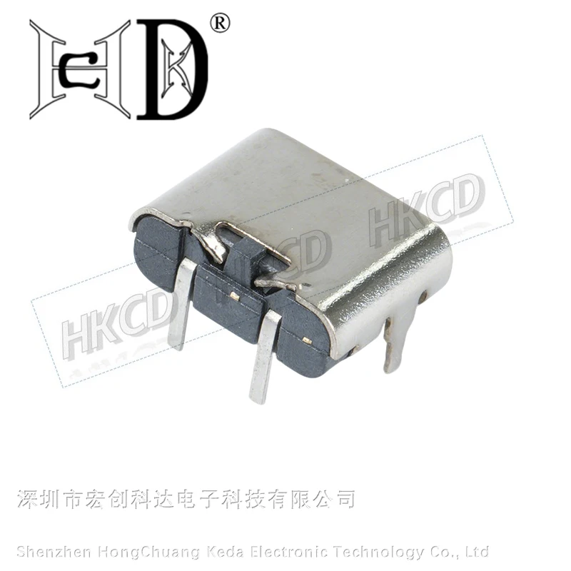 5Pcs Type-C 2Pin Horizontal 90 ° Plug-in Board Quick Charging Type-C Female USB Female Plug-in Connector - Image 5