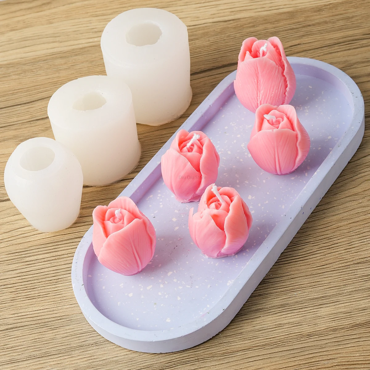 3D Tulip Silicone Mold DIY Flower Aromath Soap Making Supplies Plaster Resin Chocolate Cake Baking Molds Home Decor Craft Gifts