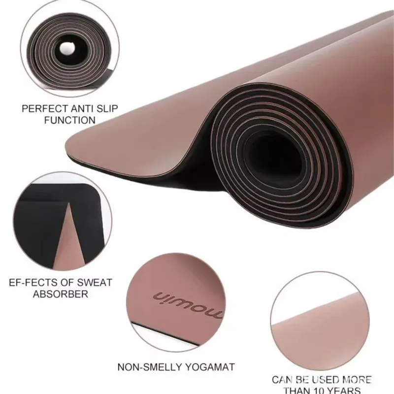 Yoga Mat Widened PU Rubber Anti Slip Luxury Fitness Yoga Mat Engraved With Words European Standard Import  Fitness Dropshipping