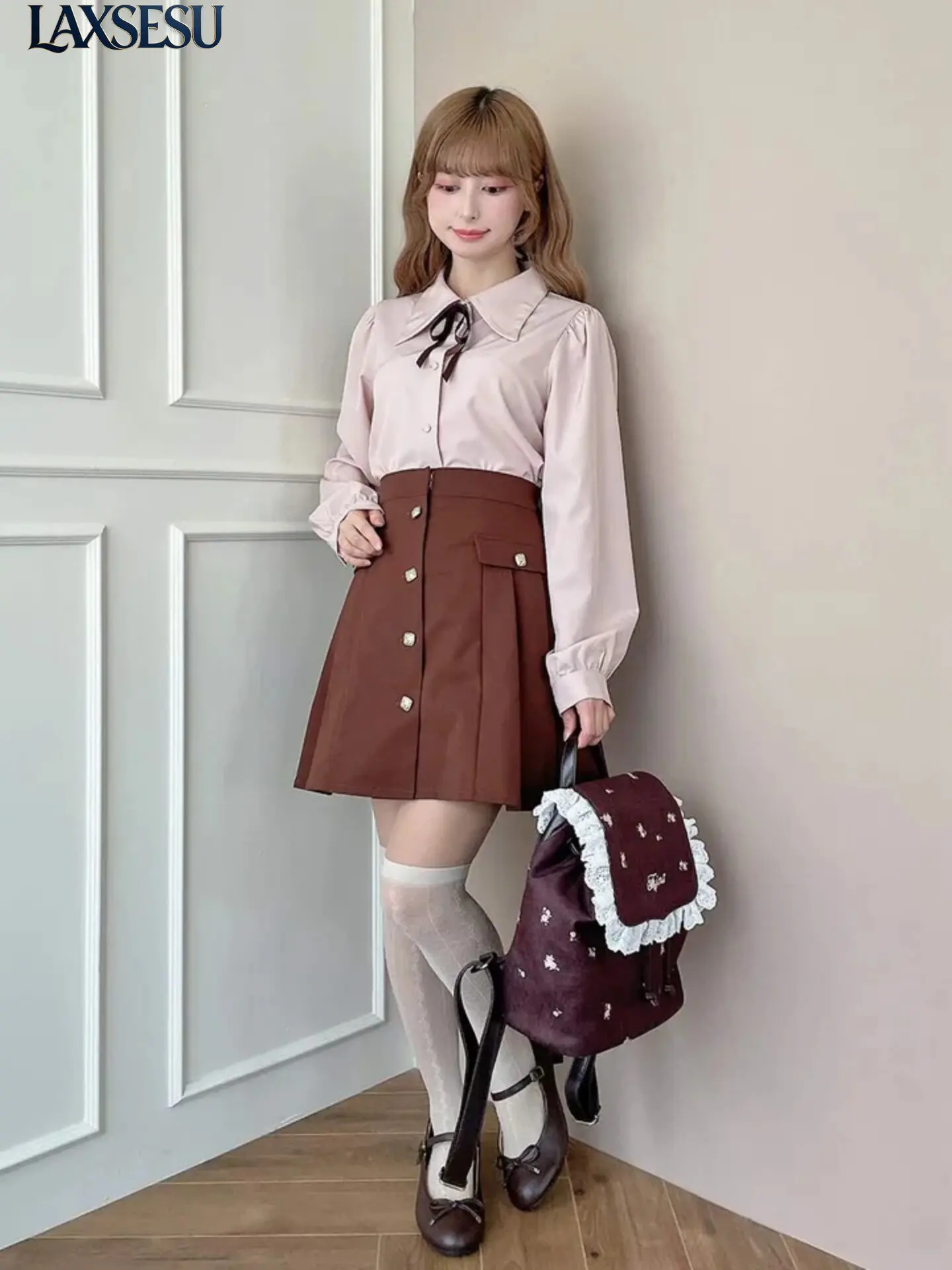 Classic and Versatile Retro Commuting Style Long Sleeved Shirt with Detachable Collar and Buttoned Long Sleeved Shirt Women Tops