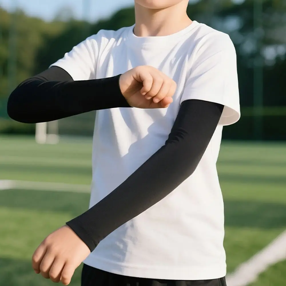 1pair UPF 50+ Kids Arm Sleeves UV Protection Elastic UV Sun Protection Sleeves Breathable Protection Compression Sleeve Summer