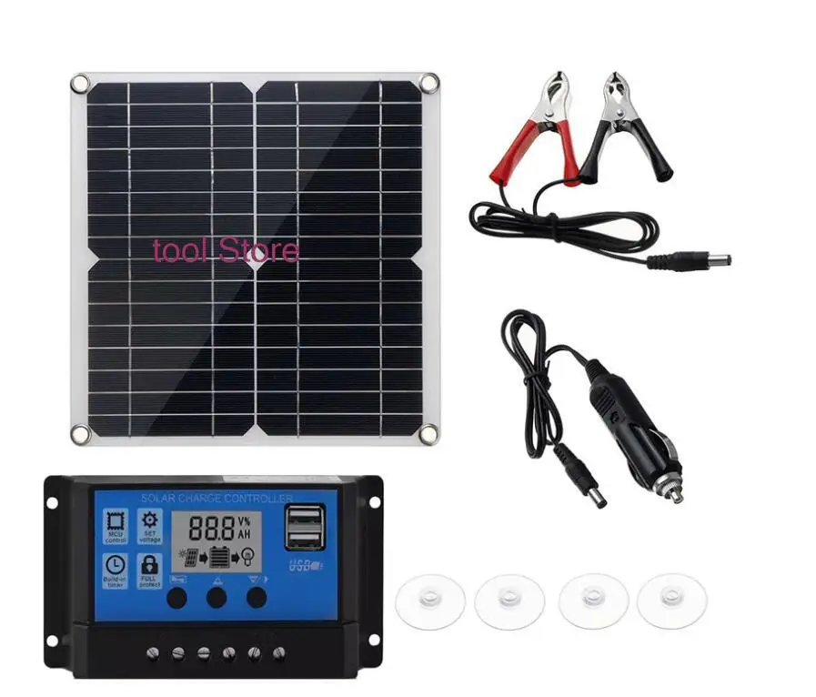 

12V Sun Power Solar Panel Controller 2USB Output 200W Max Car Battery Charger Portable Flexible Battery panel controller